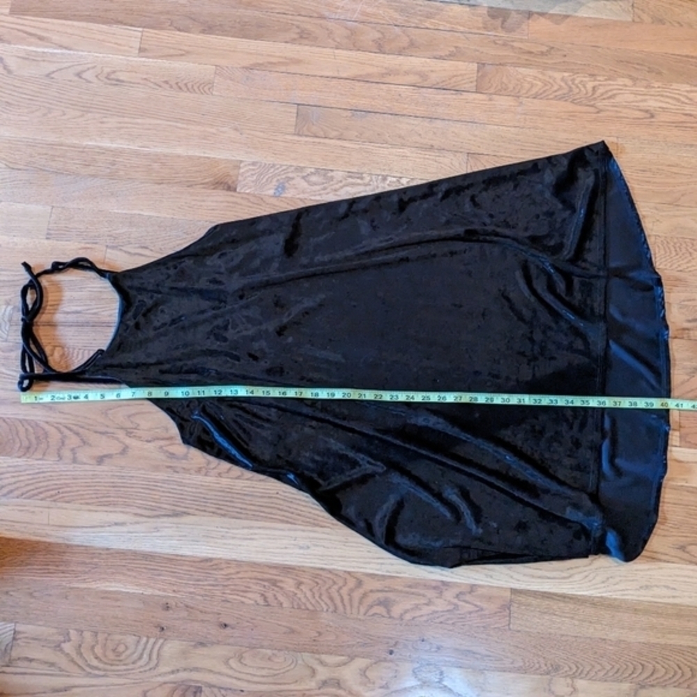 Alter'd State Small Black Crushed Velvet Spaghetti Strap Short Dress - Picture 8 of 9